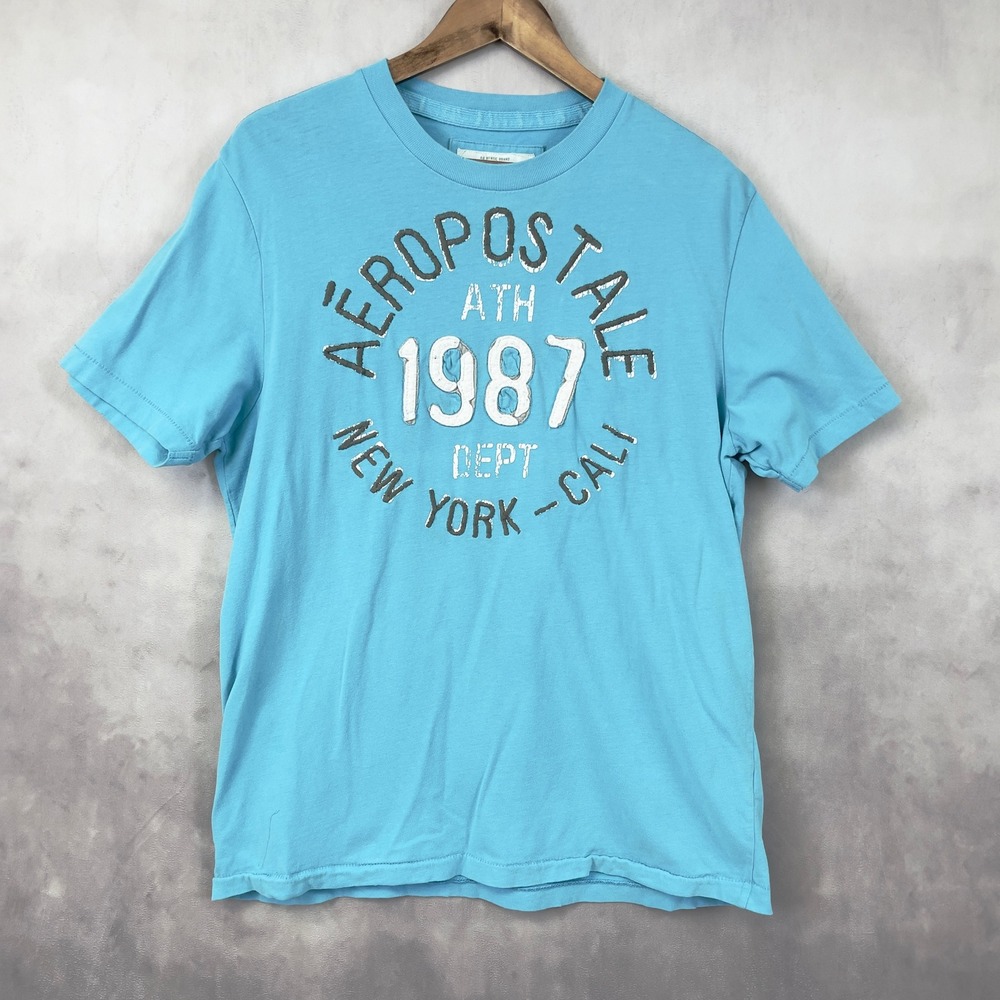 Aeropostale 1987 Mens T-Shirt‎ Large Graphic Y2K Skater Logo Streetwear Retro